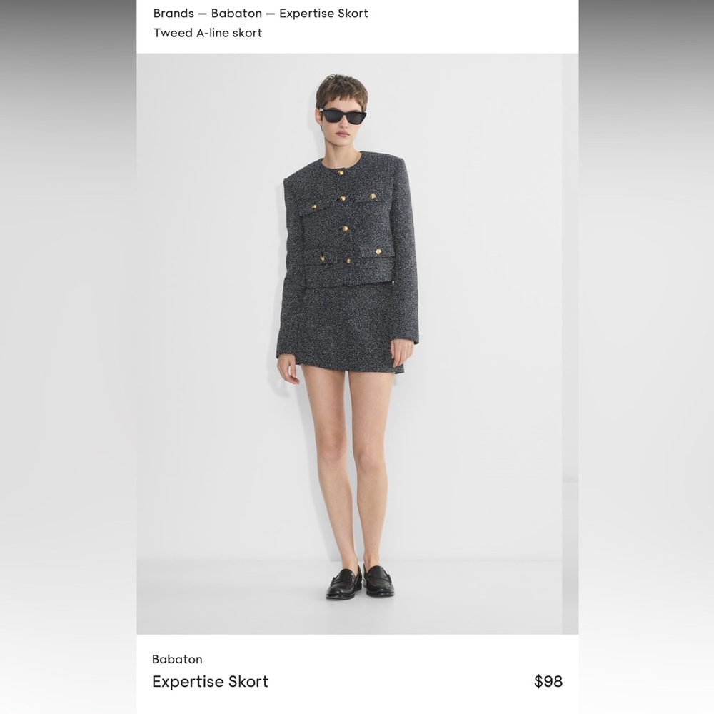 Babaton blazer and skort outfit size 0